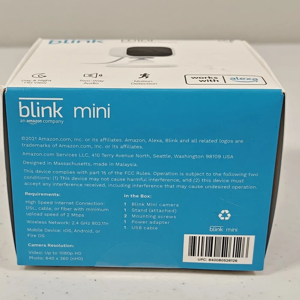 Blink Mini Indoor Plug-In Live HD Smart Security Camera (New in Box)
